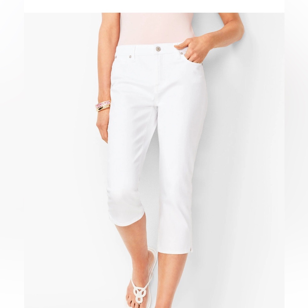 Talbots White Pedal Pusher Pants Women Size